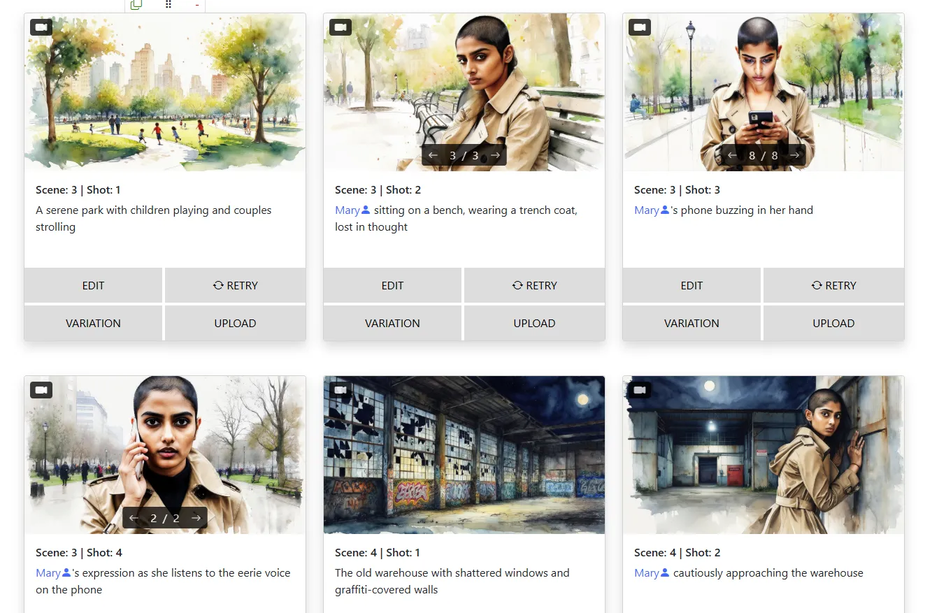 Consistent Characters in AI Storyboards