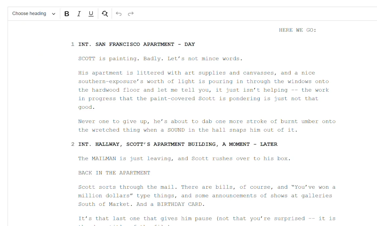Upload script to AI storyboard generator